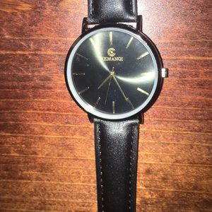 Kemanqi 6.5mm Business Men Quartz Watch-Black